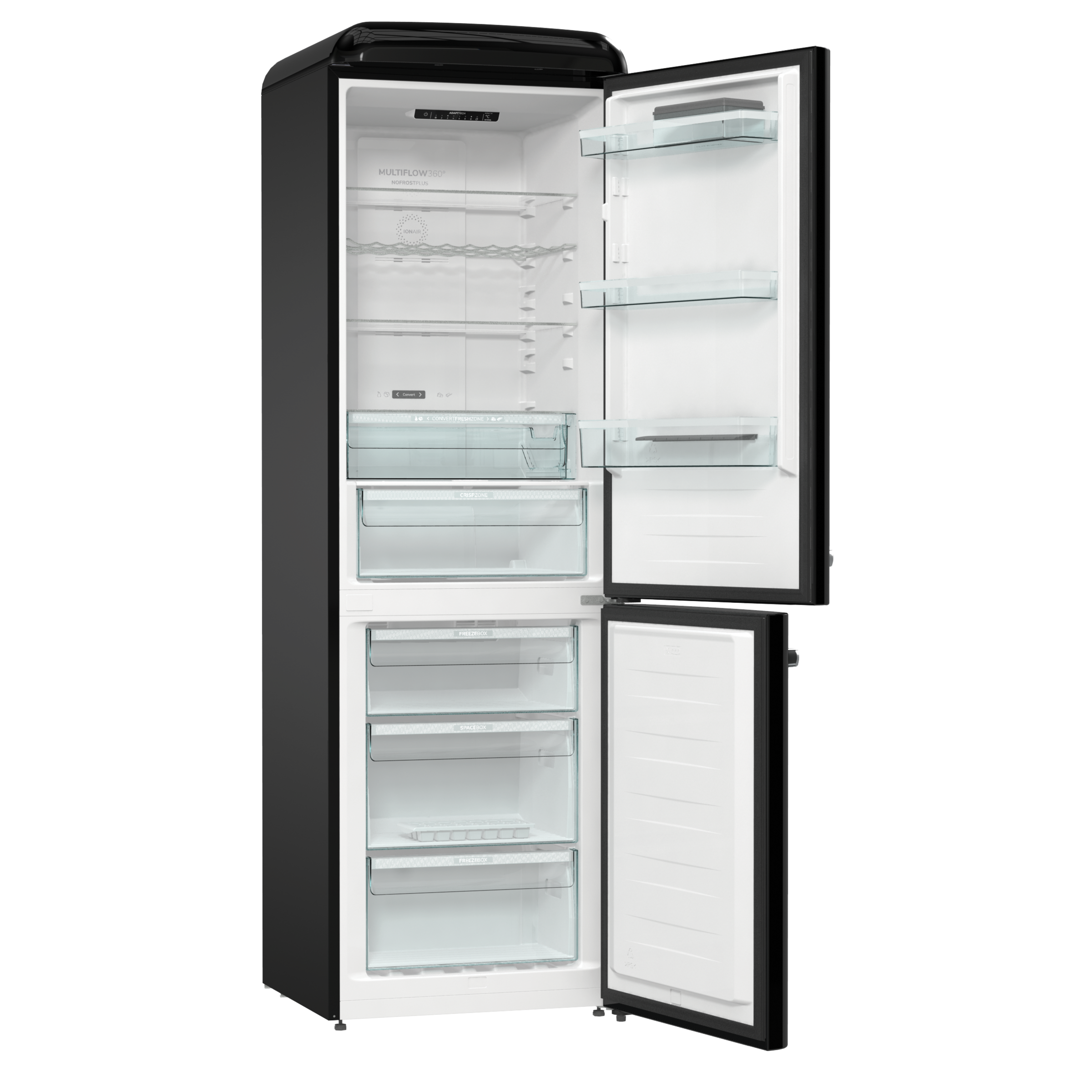 SIBIR Oldtimer OTN 32010 BL Black rechts D EURO Oldtimer Kühlschrank freistehend