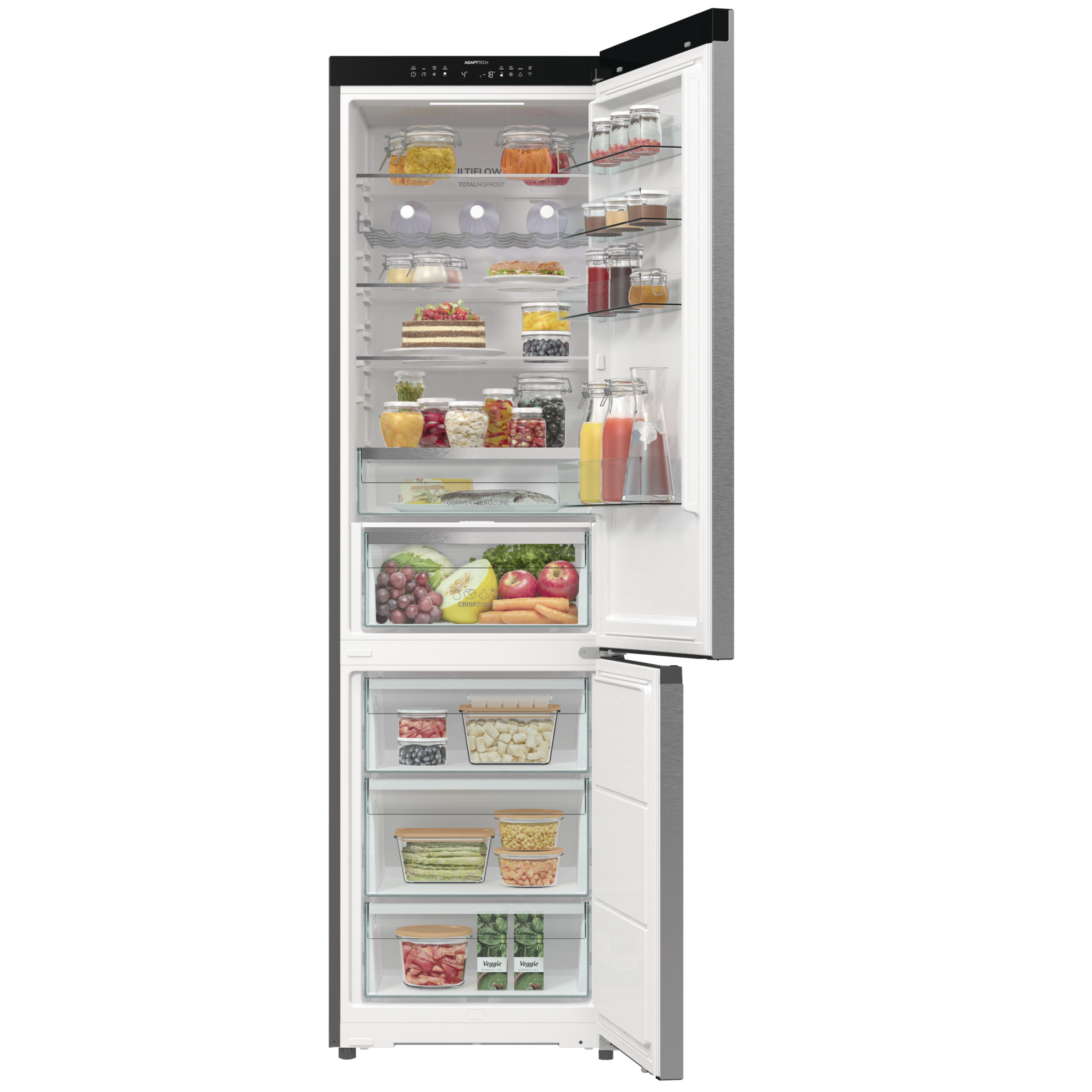 GORENJE NRB620C6X4WFE acier C Combination de réfrigérateur et congélateur
